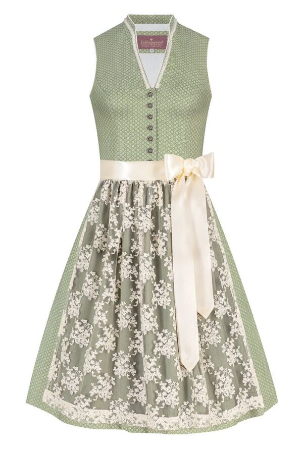 Mini Dirndl 60 cm hellgrün creme Liora 010192 ~ 36