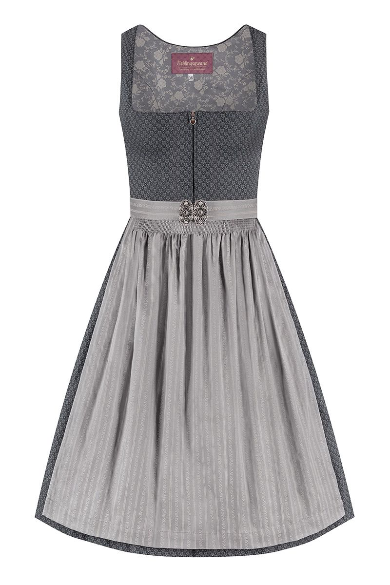 Midi Dirndl 65 cm anthrazit grau Thea 009988 ~ 50